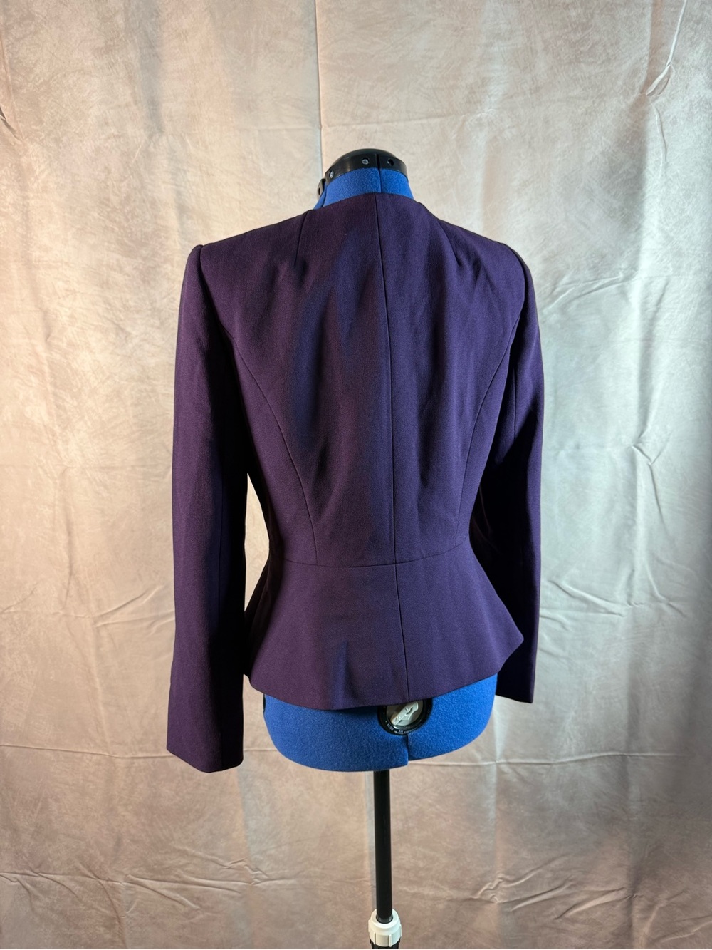 Tahari Purple Zip-Front Peplum Jacket - Picture 2 of 3